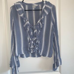 Super cute blue and white stripped blouse